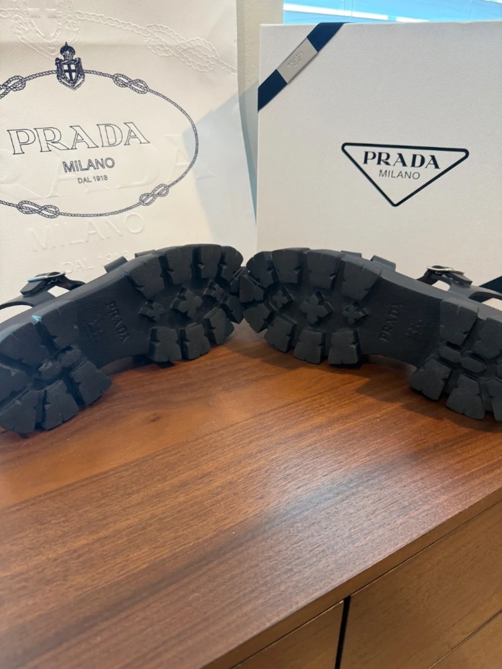 Prada Monolith Rubber Fisherman Sandals Black Women’s Size 11 (EU 41)